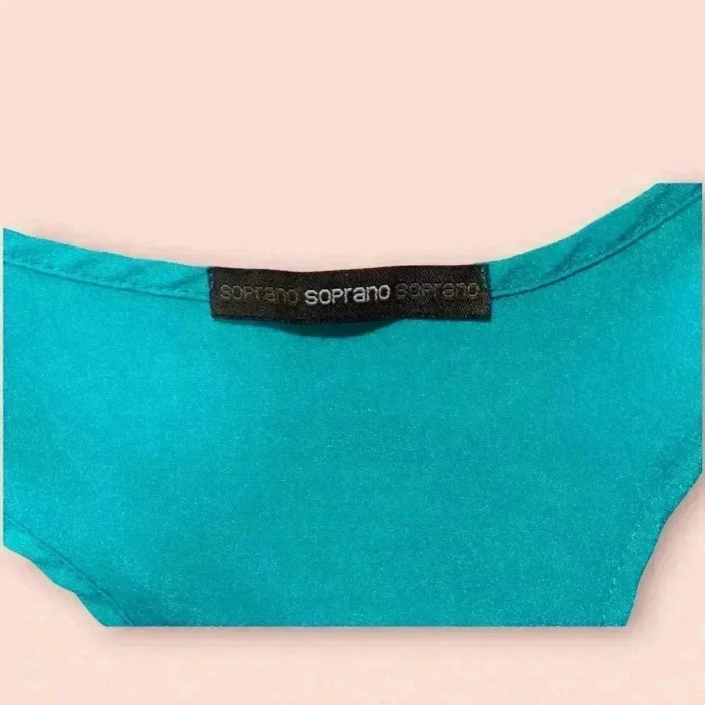Soprano Sleeveless Bright Teal Light and Airy Casual Racerback Tank Top - Picture 7 of 8